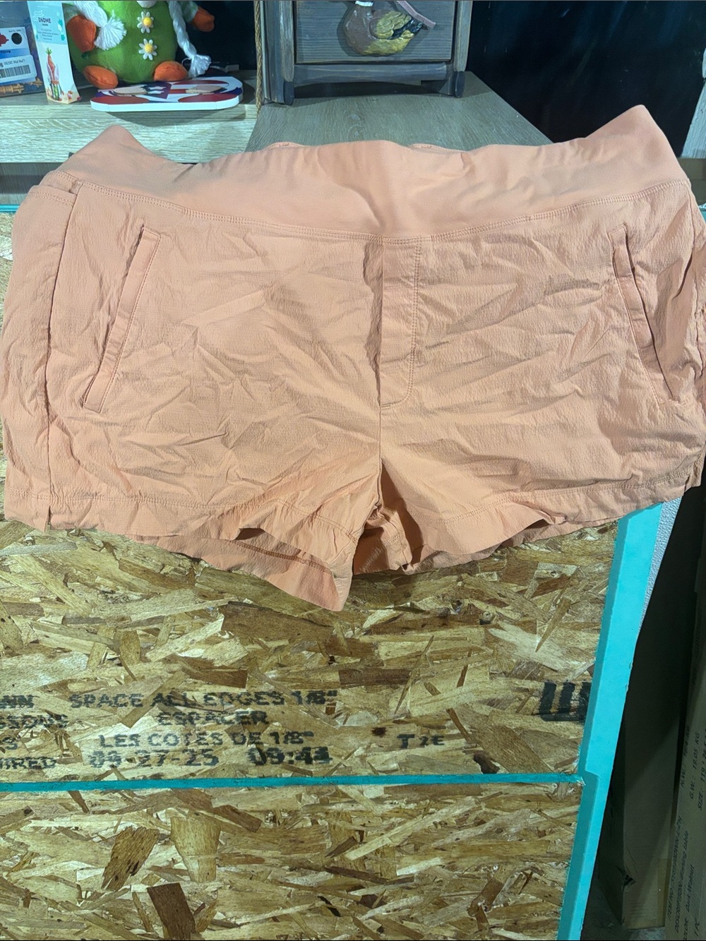 Athleta Peach-Orange Athletic Drawstring Shorts